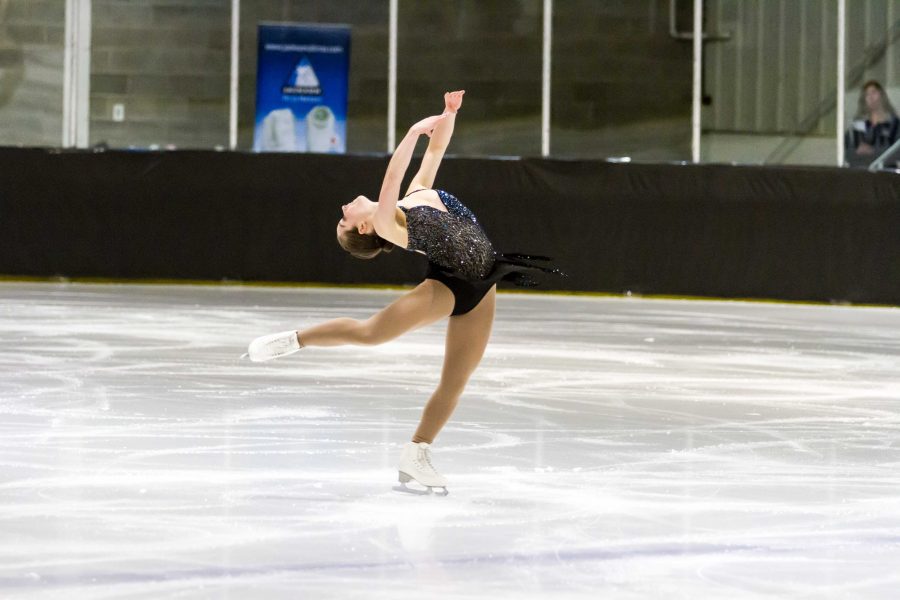 Baga lands combination, balancing coursework with international skating career