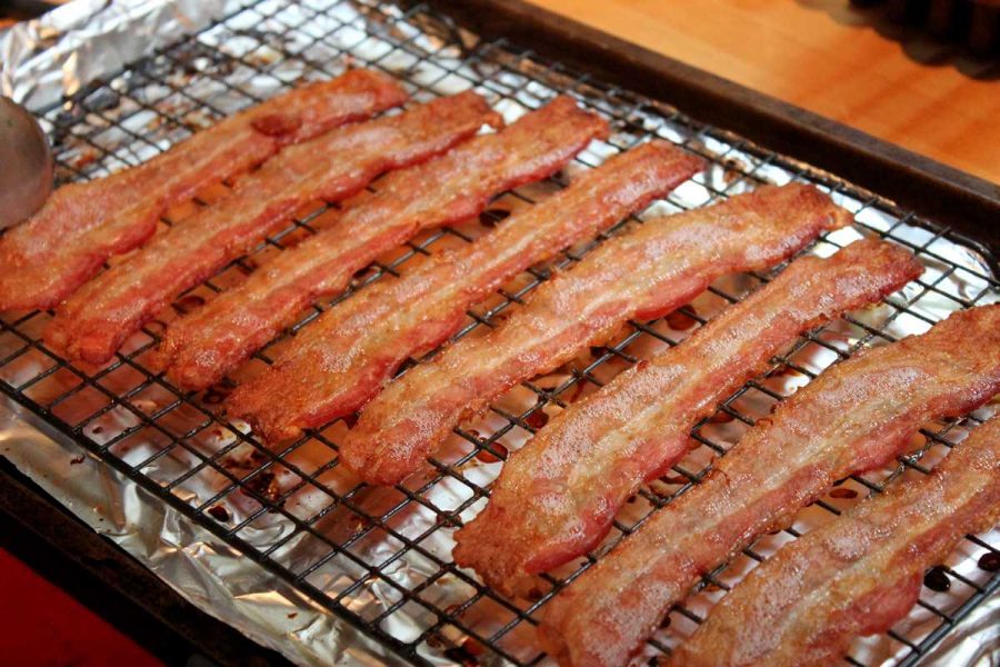 Bacon on a rack
