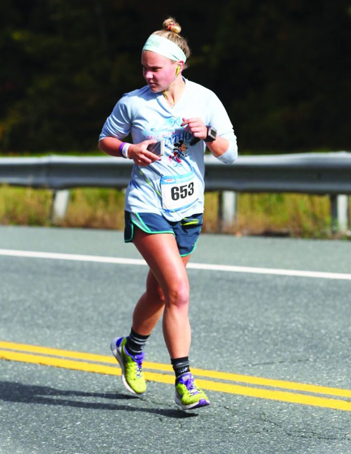 Lindsey running her first marathon