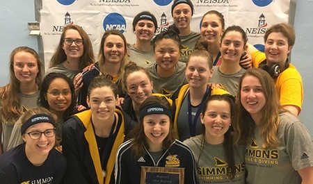 Swimming and diving places second at New England Championships