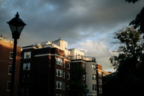 Evans Hall on the Residential Campus. 