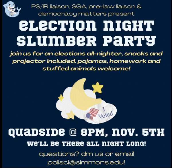 Poli-Sci/IR Liaison, SGA, Democracy Matters host Quadside election night slumber party